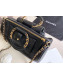 Chanel Quilted Grained Calfskin and Lambskin Large Bowling Bag AS1360 Black 2020