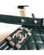 Chanel Vintage Quilted Leather Small Boy Flap Bag Green 2019