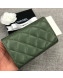 Chanel Quilting Classic Card Holder Green