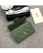 Chanel Quilting Classic Card Holder Green