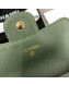 Chanel Quilting Classic Card Holder Green