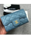 Chanel Quilting Classic Card Holder Blue