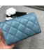 Chanel Quilting Classic Card Holder Blue