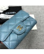 Chanel Quilting Classic Card Holder Blue