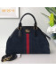 Gucci RE(BELLE) Suede Medium Top Handle Bag 516459 Dark Blue 2018