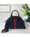 Gucci RE(BELLE) Suede Medium Top Handle Bag 516459 Dark Blue 2018