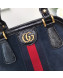 Gucci RE(BELLE) Suede Medium Top Handle Bag 516459 Dark Blue 2018