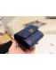 Chanel Grained Calfskin Boy Small Flap Wallet A81996 Blue 2019