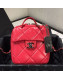 Chanel Quilted Vintage Leather Camera Case Bag AS1323 Red 2020