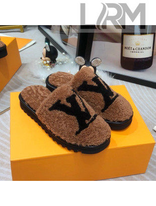 Louis Vuitton Shearling Flat Mules Brown 2021 111758