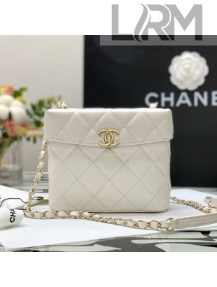 Chanel Lambskin Small Dinner Bag AS2877 White 2021