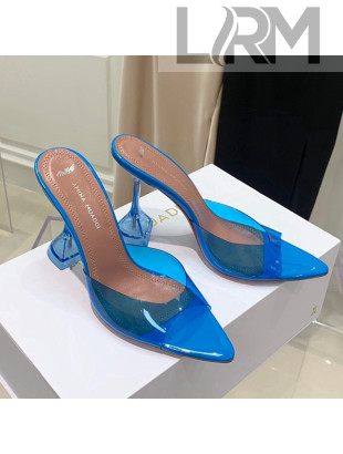 Amina Muaddi TPU Pointed Slide Sandals 9.5cm Sky Blue 2021 61