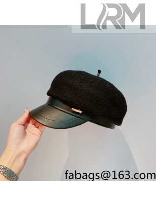 Celine Wool and Leather Hat Black 2021 122107