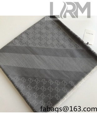 Gucci GG Scarf 140x140cm Light Grey 2021 15