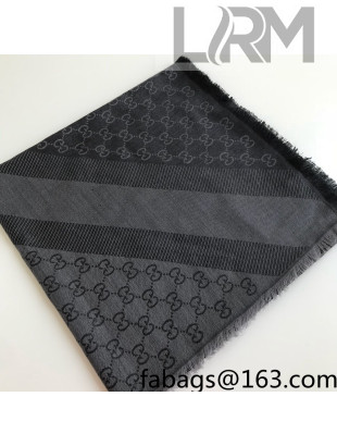 Gucci GG Scarf 140x140cm Dark Grey 2021 16