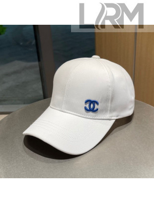 Chanel Canvas Baseball Hat White 2021 81