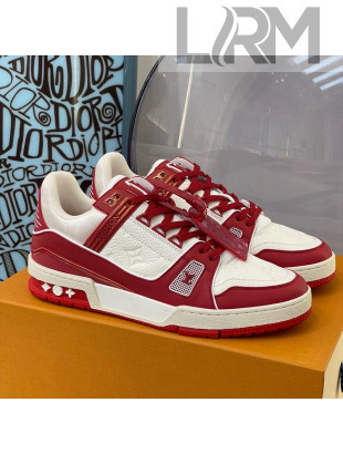 Louis Vuitton LV Trainer Sneakers White/Red 2021 87 