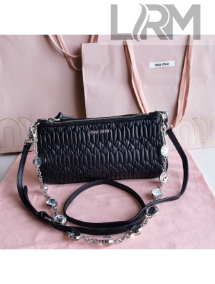 Miu Miu Miv Miv Matelasse Nappa Leather Mini Bag 5BH215 Black 2022