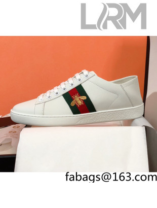 Gucci Ace Sneakers with Bee and Web White 2022 36