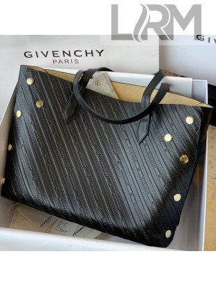 Givenchy Bond Tote Bag in Logo Embossed Calfskin Black 2021