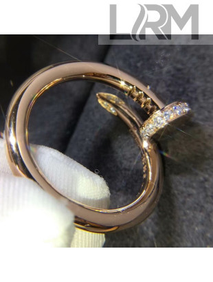 Cartier Pink Gold Nologo Juste un Clou Ring with Diamonds, Classic 09