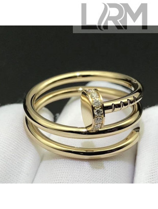 Cartier Yellow Gold Nologo Juste un Clou Ring with Diamonds 10