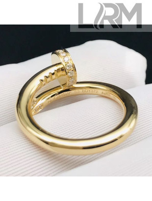 Cartier Yellow Gold Nologo Juste un Clou Ring with Diamonds, Classic 09