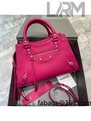 Balenciaga Neo Classic Small Bag in Grained Calfskin Hot Pink/Silver 2021 638511