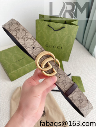 Gucci GG Canvas Belt Bag 3.7cm with Shiny Gold GG Buckle 2022 033055