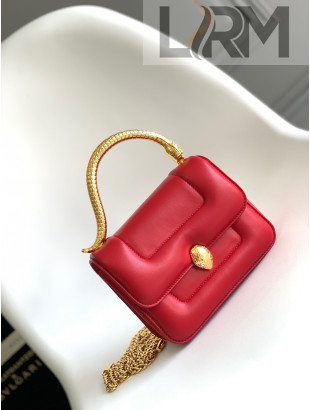 Mary Katrantzou x Bvlgari Serpenti Lambskin Mini Top Handle Bag Red 2021 03