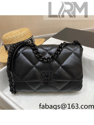 Chanel 19 Lambskin Large Flap Bag AS1161 All Black 2021 35