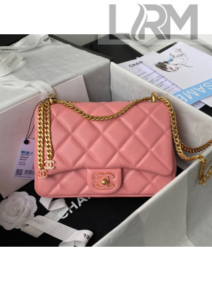 Chanel Lambskin & Enamel Small Flap Bag AS3112 Pink 2021