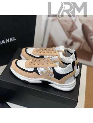 Chanel Knit & Suede Sneakers G38750 Camel Brown 2022