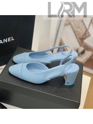 Chanel Denim Slingback Pumps 6.5cm G31318 Blue 2022 11