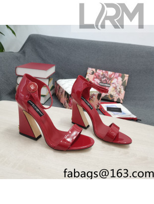 Dolce & Gabbana DG Patent Leather High Heel Sandals 10.5cm Red 2022