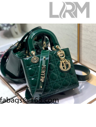 Dior Lady Dior MY ABCDior Small Bag in Dark Green Patent Leather 2022 68