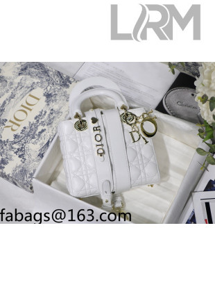 Dior Lady Dior MY ABCDior Small Bag in White Cannage Lambskin 2022 M8001 35