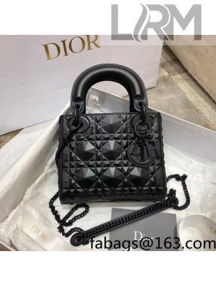 Dior Lady Dior Mini Bag in Matte Diamond-Cannage Calf Leather Black 2022