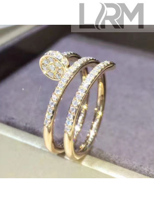 Cartier Yellow Gold Juste un Clou Ring with Paved Diamonds 11