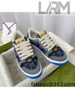 Gucci Screener GG Denim Sneakers Dark Blue 2021 86