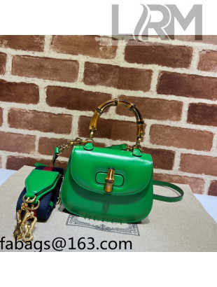 Gucci Leather Mini Top Handle Bag with Bamboo 686864 Green 2022