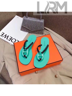 Hermes Beach Thong Slide Sandals Green 2022 11