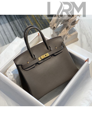 Hermes Birkin 30cm Bag in Togo Calfskin Tinware Grey/Gold 2022