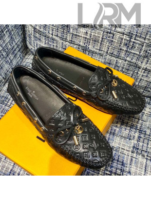 Louis Vuitton Gloria Monogram Leather Flat Loafer Black 2021