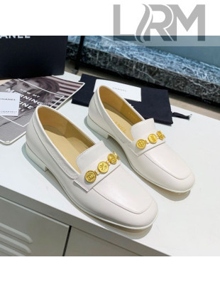 Chanel Lambskin Loafers with Coin Purse G37044 White 2020