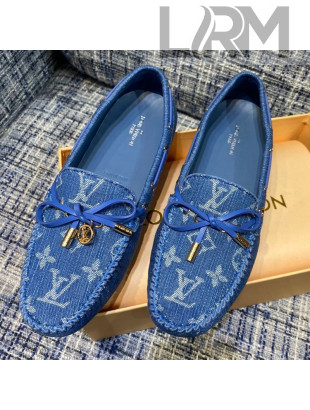 Louis Vuitton Gloria Monogram Denim Flat Loafer Blue 2021