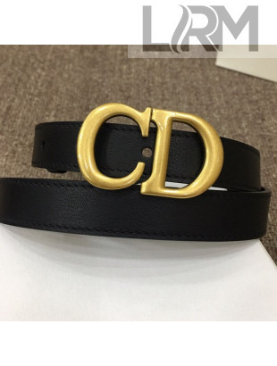 Dior Calfskin Belt 20mm with CD Buckle Black 2019