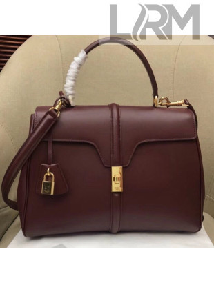 Celine Smooth Calfskin Medium 16 Bag Burgundy 2019