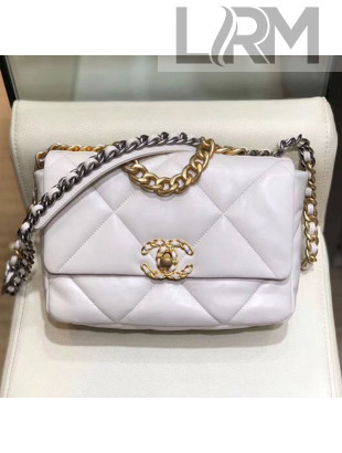 Chanel Lambskin 19 Small Flap Bag AS1160 White 2019