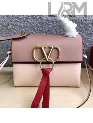 Valentino Medium VRing Calfskin Shoulder Bag 0004M Nude/Apricot 2019